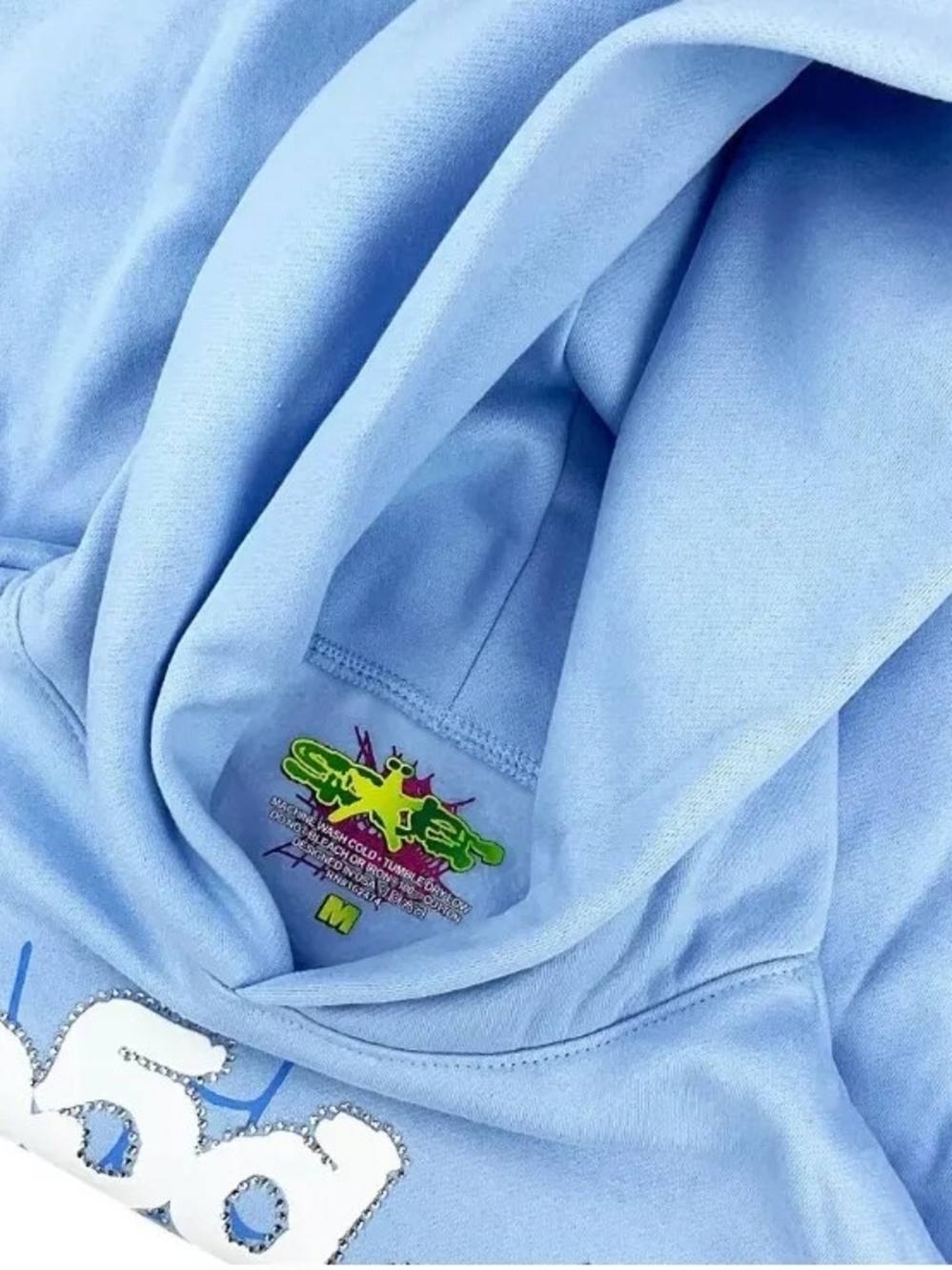 Brand new sp5der hoodie in sky blue - Picture 7 of 7